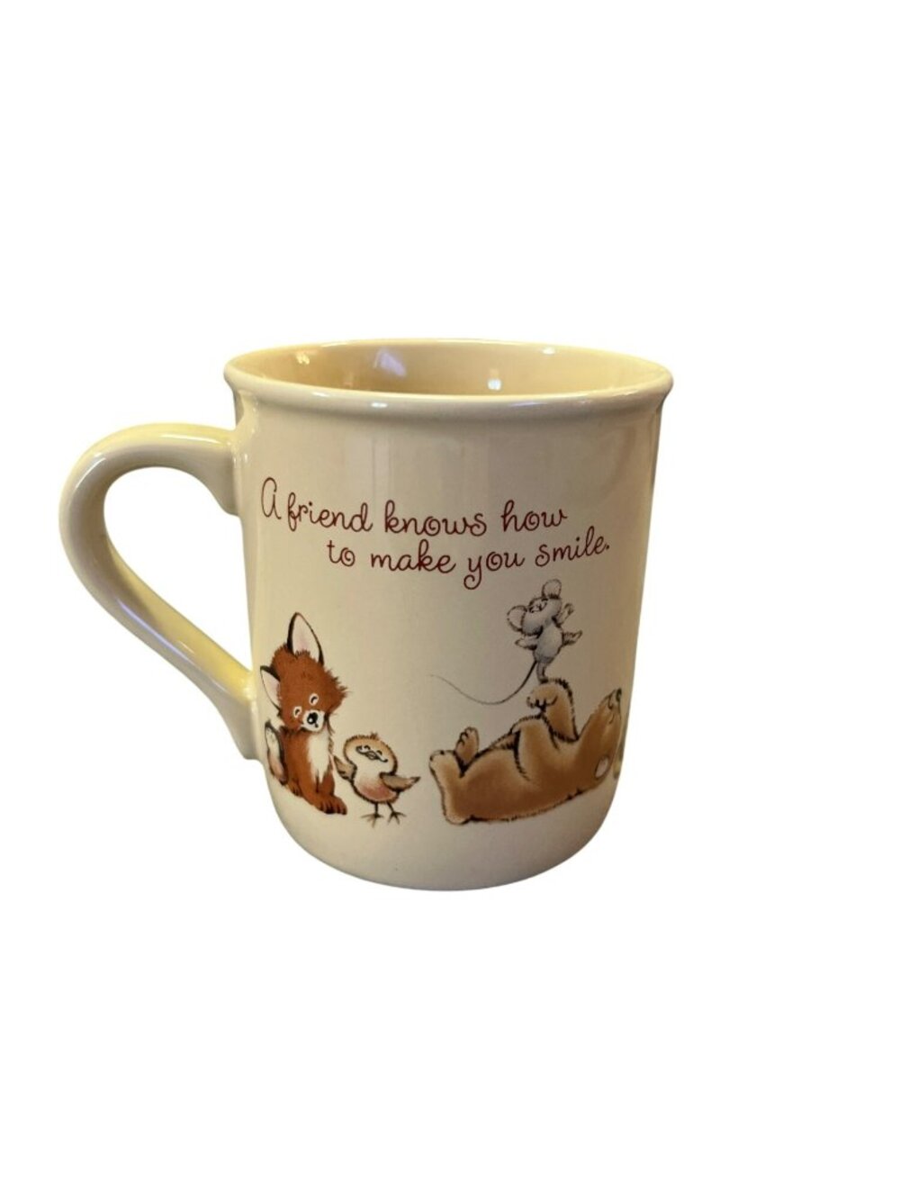 Vintage Hallmark Mug Mates Coffee Mug Used Japan Animal Friendship Quote Smaller - Picture 3 of 12